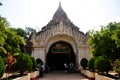 Gate entrance to Ananda paya temple and small shop for burma people and foreign travelers travel visit respect praying at Bagan or Royalty Free Stock Photo