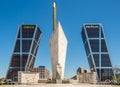 The Gate of Europe towers (Puerta de Europa) in Madrid Royalty Free Stock Photo