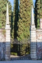 Gate of giusti garden in Verona city in spring