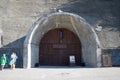 The gate of the grocery store grotto. Shop in the rock. Wine Vault.