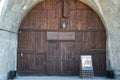 The gate of the grocery store grotto. Shop in the rock. Wine Vault.