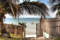 Gate of a guest house in Vilanculos with sea view Royalty Free Stock Photo