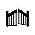 Black solid icon for Gate, doorway and egress Royalty Free Stock Photo