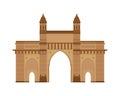 Gate of India, Mumbai Bombay. Vector illustration. Royalty Free Stock Photo