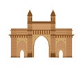 Gate of India, Mumbai Bombay. Vector illustration. Royalty Free Stock Photo