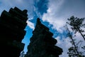 Gate Inside Cetho Temple In The Morning Cloudy Sky at Karanganyar Tawangmangu Central Java Indonesia