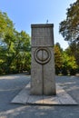 Side view of `The Gate of Kiss` at Targu-Jiu. Royalty Free Stock Photo