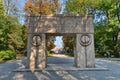 Picture taken at September 1, 2017 of `The Gate of Kiss` at Targu-Jiu, Romania. Royalty Free Stock Photo