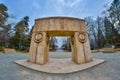 Gate of the Kiss. It is a stone sculpture made by Constantin Brancusi. Royalty Free Stock Photo