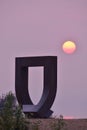 The Gate at Kitsilano Beach and smoky sunset Royalty Free Stock Photo