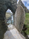 Doorway at Tintagel Castle in Cornwall, England Royalty Free Stock Photo