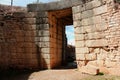 The gate of the Lion Tholos Tomb at Mycenae, Peloponnese