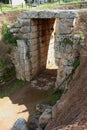 The gate of the Lion Tholos Tomb at Mycenae, Peloponnese Royalty Free Stock Photo