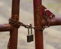 Gate locked with chain Royalty Free Stock Photo