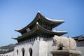 Gwanghamun gate of the Gyeongbokgung Palace Royalty Free Stock Photo