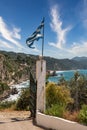 Monastery Mirtiotissas gate. Corfu coast, Greece Royalty Free Stock Photo