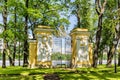 Gate in the Palace Garden of the Kamennoostrovsky Palace on Kamenny Island in St. Petersburg