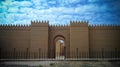 Gate of partially restored Babylon ruins, Hillah, Iraq Royalty Free Stock Photo