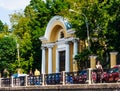 gate of the Razumovsky Palace. Russian State Pedagogical University named after A.I. Herzen. Saint Petersburg, Russia