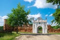 Gate of ruins of the Carthusian monastery in Beryoza city, Brest region, Belarus.