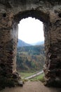 Gate in ruins of Starhrad castle in ÃÂ½ilina region Royalty Free Stock Photo