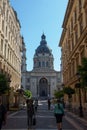 Gate of Saint Stephen`s Basilica in Budapest in Hungary.