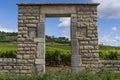 Gate at Santenay with Vineyards and Mill Royalty Free Stock Photo