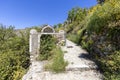 Gate of Saracens on the path of Saracens, Castelmola Taormina Sicily Italy Royalty Free Stock Photo