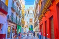 The gate of Seville Cathedral from Hernando Colon Street, Spain