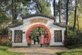 Gate of sichuan style bonsai garden in baihuatan park, adobe rgb