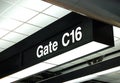 Gate sign at the airport