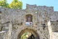 Gate of St Antonios near the palace of the grand master of the knights Royalty Free Stock Photo