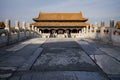 The gate of supreme harmony in Forbidden City opens all the three doors