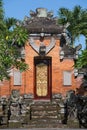 Gate of Temple with ornaments. Indonesia, Bali, Ubud Royalty Free Stock Photo
