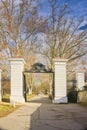 The gate to the park near Palffy Manor house from the 17th century in park in Malacky Slovakia Royalty Free Stock Photo