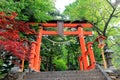 Gate to stairway of Chureito Pagoda, Arakura Sengen Shrine in Japan Royalty Free Stock Photo