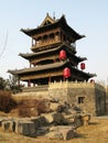 gate tower in China village Royalty Free Stock Photo