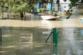 Gate under water - extraordinary flood, on Danube in Bratislava Royalty Free Stock Photo