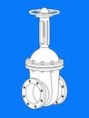 Gate valve on an isolated background.