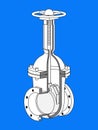 Gate valve on an isolated background.