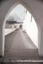 Gate and wall of medieval fortress church in Kinding