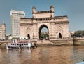 Gate way of India in Mumbai from the a boat in the water