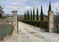 Gated entrance to The Cantina Canaio Winery near Cortona in Tuscany, central Italy.