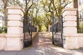 Gated entrance to Charleston Waterfront Park, Charleston, South Carolina.