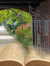 Gated memorial park bible Royalty Free Stock Photo