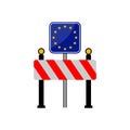 Gated Road Barrier Closeup, EU road sign Royalty Free Stock Photo