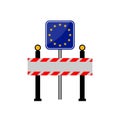 Gated Road Barrier Closeup, EU road sign Royalty Free Stock Photo