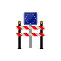 Gated Road Barrier Closeup, EU road sign Royalty Free Stock Photo