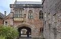 The gatehouse at the entrance to Vicar`s Close in Wells, Somerset Royalty Free Stock Photo