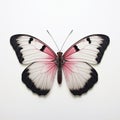 Gatekeeper Butterfly: Pink And Black Wings On White Background